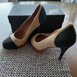 The Office Of Angela Scott's Cream and Black Pumps